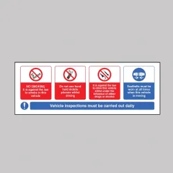 Vehicle Sticker - No Smoking - Mobile Phone - Drink / Drugs - Wear Seatbelt