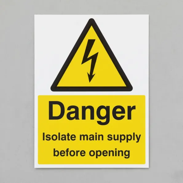 Danger - Isolate Main Supply Before Opening Danger - Isolate Main Supply Before Opening