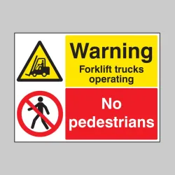 Warning - Forklift Trucks Operating - No Pedestrians