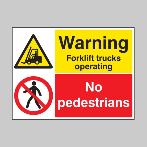 Warning - Forklift Trucks Operating - No Pedestrians