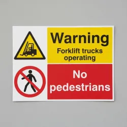 Warning - Forklift Trucks Operating - No Pedestrians