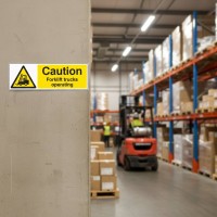 Caution - Forklift Trucks Operating