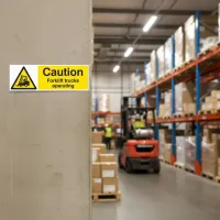 Caution - Forklift Trucks Operating