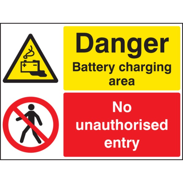 Danger - Battery Charging - No Unauthorised Entry