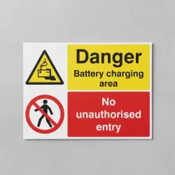 Danger - Battery Charging - No Unauthorised Entry