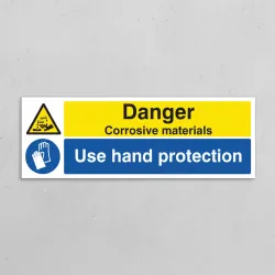 Danger - Corrosive Materials Use Hand Protection