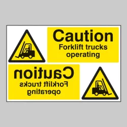 Caution - Forklift Trucks Operating - Reflection Sign