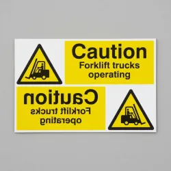 Caution - Forklift Trucks Operating - Reflection Sign