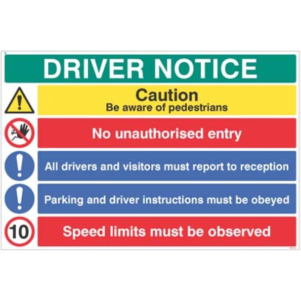 Driver Notice Multi-Message Board‚ Site Safety Instructions
