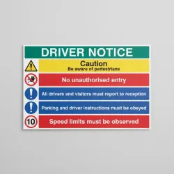 Driver Notice Multi-Message Board‚ Site Safety Instructions