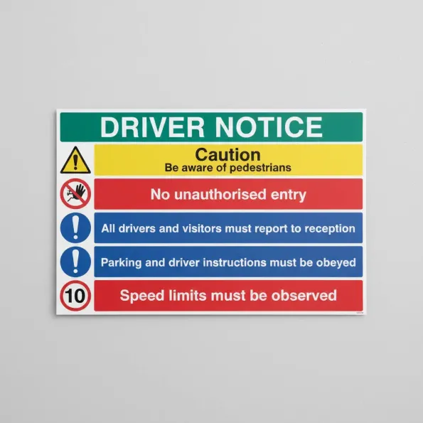 Driver Notice Multi-Message Board‚ Site Safety Instructions Driver Notice Multi-Message Board‚ Site Safety Instructions