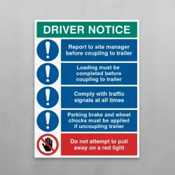 Driver Notice Board‚ Trailer Coupling & Site Safety