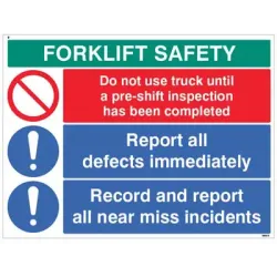 Forklift Safety - Do not use until Inspected - Report and Record Defects and Near Misses