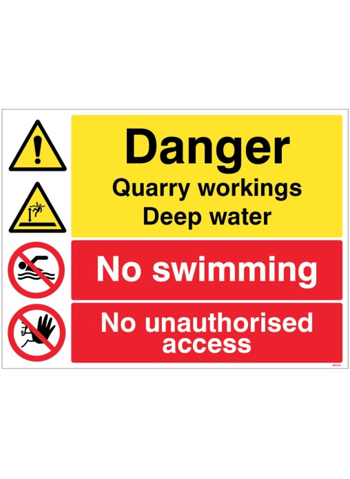 Danger Quarry Workings Deep Water No Swimming Keep out