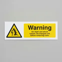 Warning - Arc Flash and Shock Hazard De-energize unit Before Removing Cover