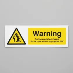 Warning - Arc Flash and Shock Hazard Do Not Open Without Appropriate PPE