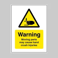 Warning - Moving Parts may cause Hand Crush Injuries