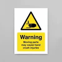 Warning - Moving Parts may cause Hand Crush Injuries