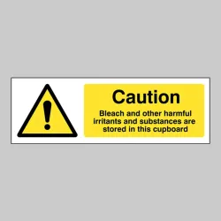 Caution - Bleach and Other Harmful Irritants in this Cupboard Caution - Bleach and Other Harmful Irritants in this Cupboard