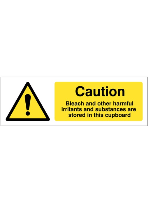Caution Bleach and Other Harmful Irritants in this Cupboard