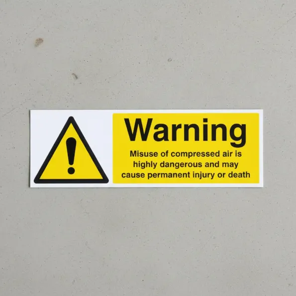 Warning - Misuse of Compressed Air Is Highly Dangerous Warning - Misuse of Compressed Air Is Highly Dangerous