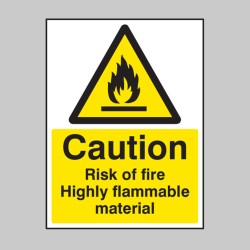 Caution - Risk of Fire - Highly Flammable Material Caution - Risk of Fire - Highly Flammable Material