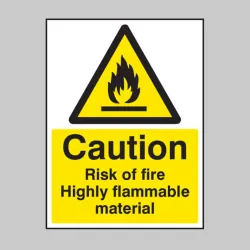 Caution - Risk of Fire - Highly Flammable Material Caution - Risk of Fire - Highly Flammable Material