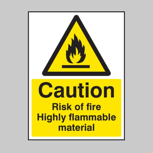 Caution - Risk of Fire - Highly Flammable Material
