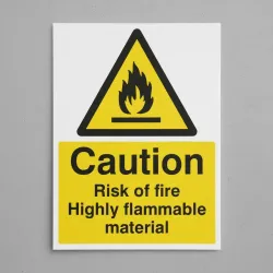 Caution - Risk of Fire - Highly Flammable Material