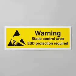 Warning - Static Control Area ESD Protection Required