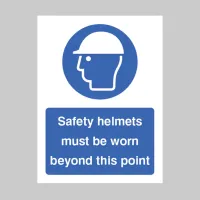 Safety Helmets Must be Worn Beyond this Point