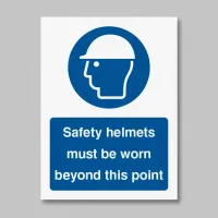 Safety Helmets Must be Worn Beyond this Point