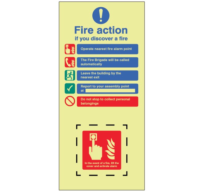 EasiFix Fire Action - in the event of a Fire - Lift the Cover and Activate Alarm