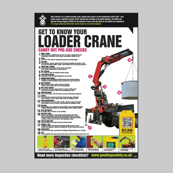 Loader Crane Inspection Checklist - Poster