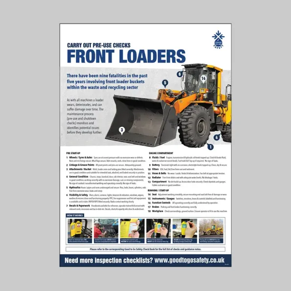 Front Loader Inspection Checklist - Poster (A2) Front Loader Inspection Checklist - Poster (A2)