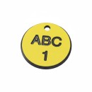 Engraved Valve Tags - Yellow with Black Text
