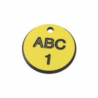 Engraved Valve Tags - Yellow with Black Text