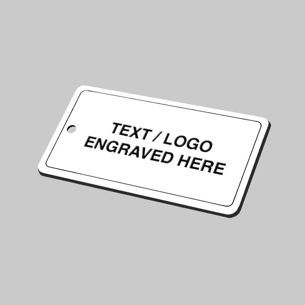 Your Message Here - Key Ring - White with Black Engraved Text