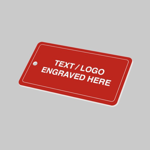 Your Message Here - Key Ring - Red with White Engraved Text