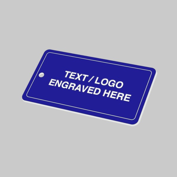 Your Message Here - Key Ring - Blue with White Engraved Text