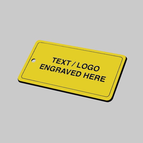 Your Message Here - Key Ring - Yellow with Black Engraved Text