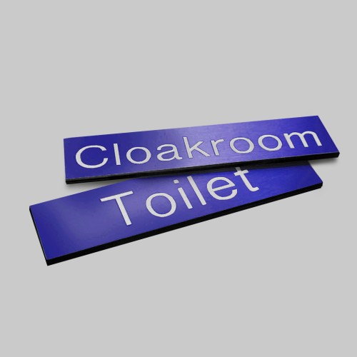 Engraved Sign with Adhesive Back - Blue 