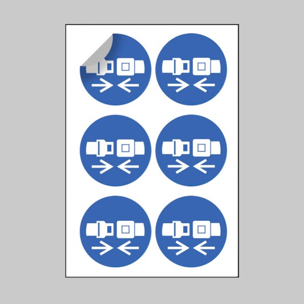 Seatbelt Symbol - Labels (Sheet of 6)