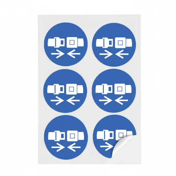 Seatbelt Symbol - Labels (Sheet of 6) Seatbelt Symbol - Labels (Sheet of 6)
