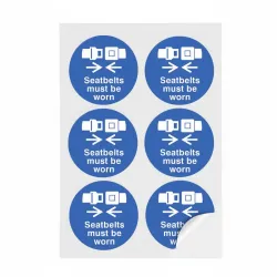 Seatbelts Must be Worn - Labels (Sheet of 6) Seatbelts Must be Worn - Labels (Sheet of 6)