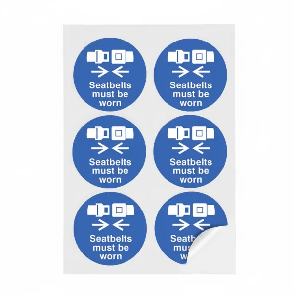 Seatbelts Must be Worn - Labels (Sheet of 6) Seatbelts Must be Worn - Labels (Sheet of 6)