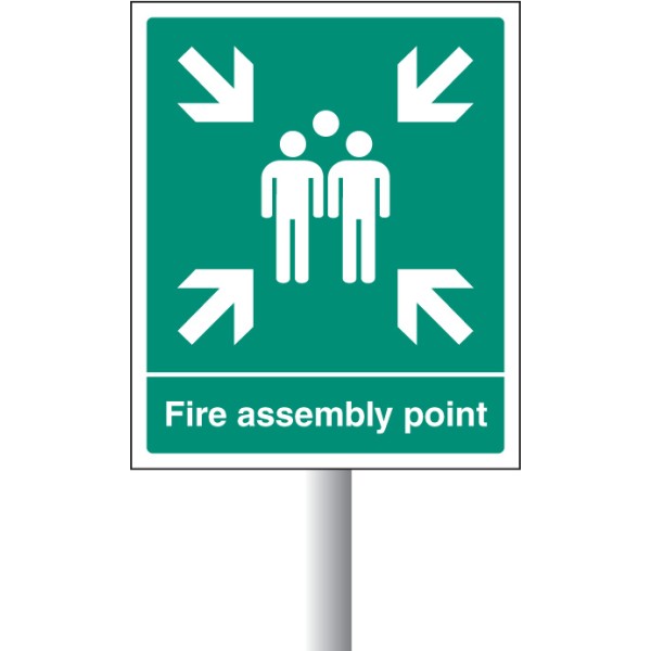 Fire Assembly Point - Aluminium with Channelling