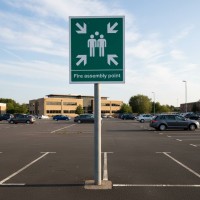 Fire Assembly Point - Aluminium with Channelling