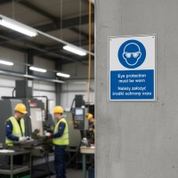 Eye Protection Must be Worn (English / Polish)