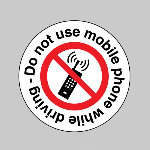 Do not use Mobile Phone while Driving Labels